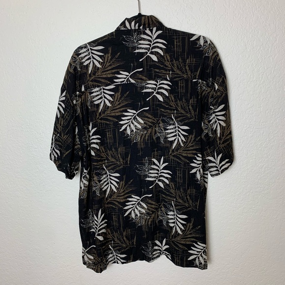 Hawaiian Shirt Large Coconut Buttons Black - Picture 5 of 9